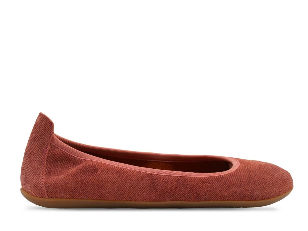 Paaransicht des Aylla Ballerina in Rosa (Jeansoptik) – eleganter Damen-Barfußschuh aus Veloursleder…