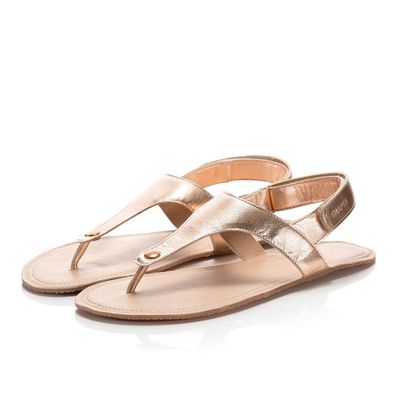Shapen NOMAD Sandale mit glänzendem Leder in Rose Gold – feminin & sommerlich