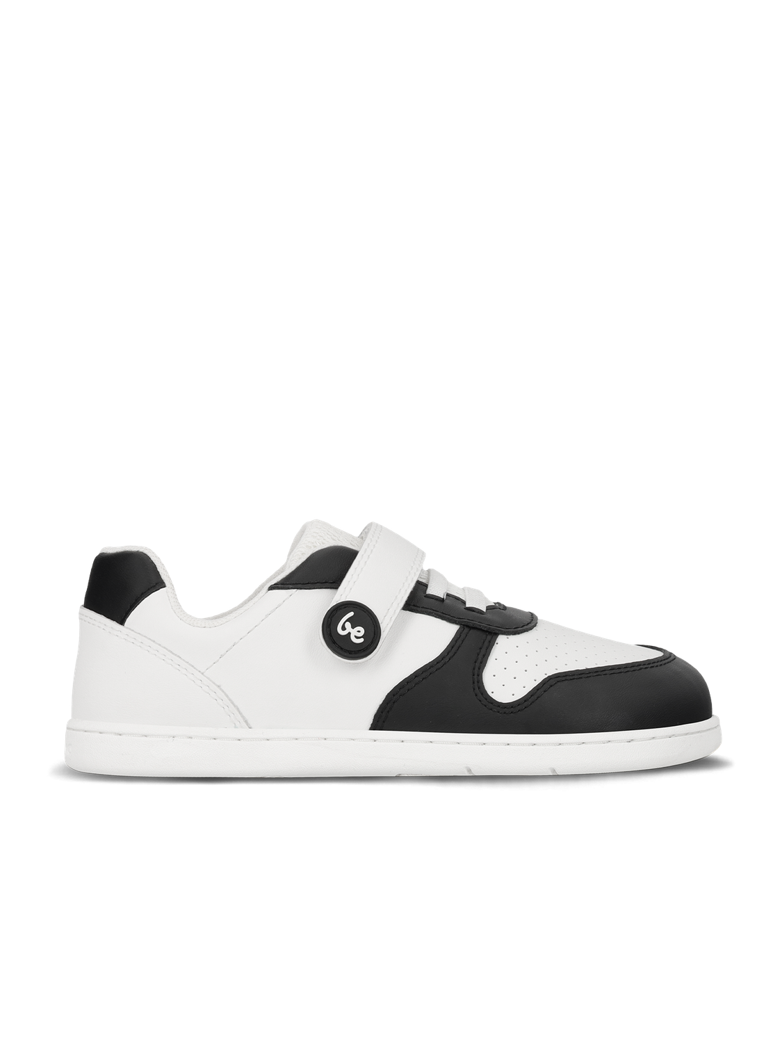 Be Lenka Scoot Kids – White & Black | Leder-Barfußsneaker für Kinder Barfußsneaker Be Lenka Scoot Kids – Seitenansicht in weiss und Schwarz