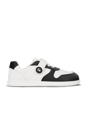 Be Lenka Scoot Kids – White & Black | Leder-Barfußsneaker für Kinder Barfußsneaker Be Lenka Scoot Kids – Seitenansicht in weiss und Schwarz