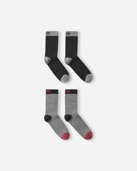 Reima Kindersocken Parit – Black (2er-Pack) Reima Parit Black Kindersocken aus Merinowolle im 2er-Pack