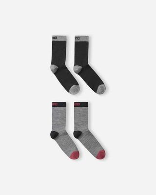 Reima Kindersocken Parit – Black (2er-Pack) Reima Parit Black Kindersocken aus Merinowolle im 2er-Pack