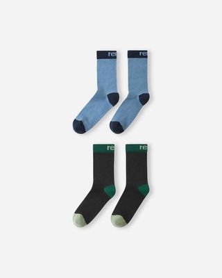 Reima Kindersocken Parit – Blue Ocean (2er-Pack) Reima Parit Blue Ocean Kindersocken aus Merinowolle im 2er-Pack