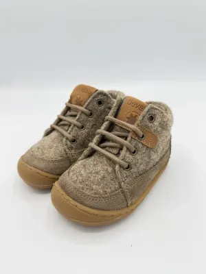 Develab | Lauflernschuh | Merino | Beige Combi Develab Merino Lauflernschuhe Kinder Beige Combi mit dünner flexibler Gummisohle für erste Schritte und den Alltag