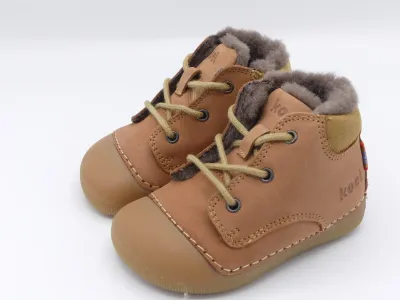 KOEL Baby Ava Blossom Lauflernschuhe – Paaransicht in Altrosa mit Lammfellfutter