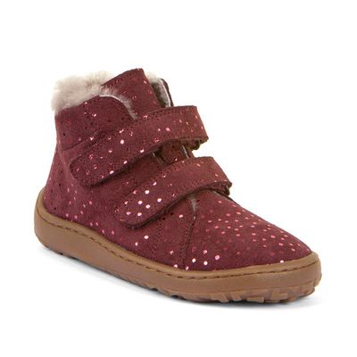 Froddo Barefoot Winter Furry Bordeaux+ Froddo Winter Furry Bordeaux Barfuß Winterstiefel Mädchen aus Leder mit warmem Lammfellfutter