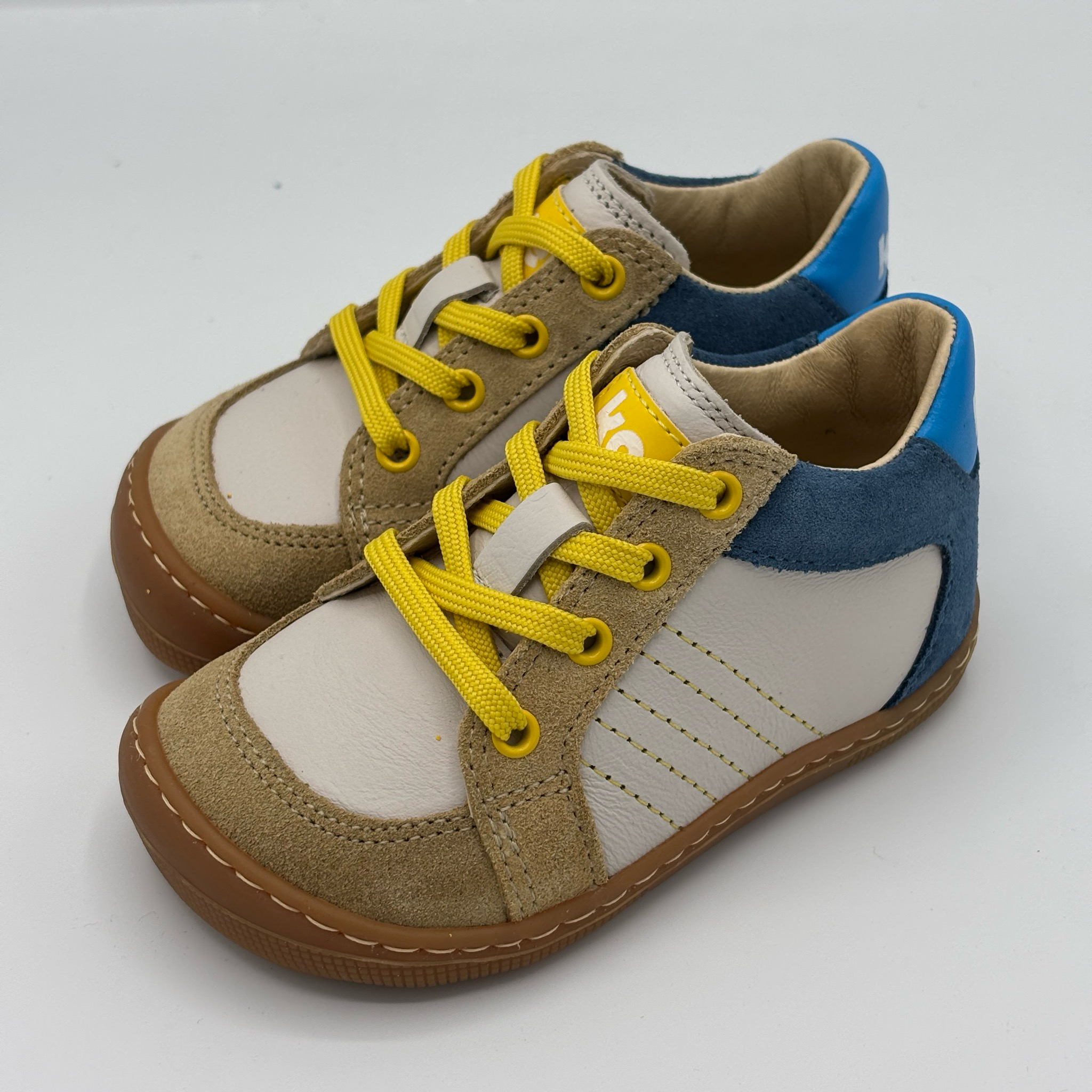 KOEL DION Suede Beige – Kinder Barfußschuhe aus Leder