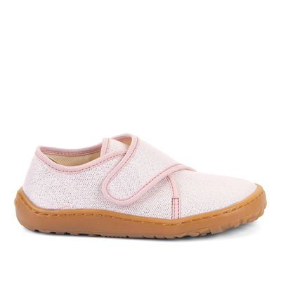Froddo Barfuß-Slippers Canvas Pink Shine – leichter Kinder-Hausschuh aus atmungsaktivem Textil mit flexibler Barfußsohle