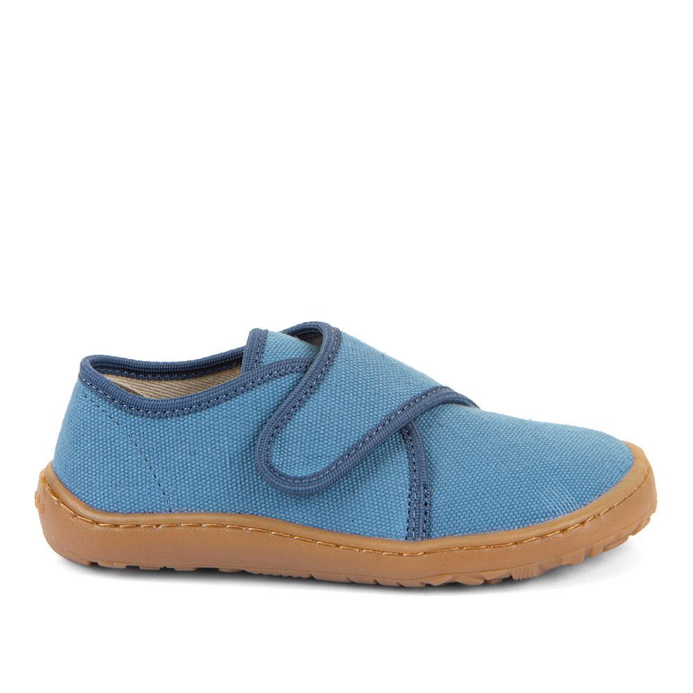 Froddo Barfuß-Slippers Canvas Jeans – leichter Kinder-Hausschuh mit flexibler Barfußsohle und atmungsaktivem Textil