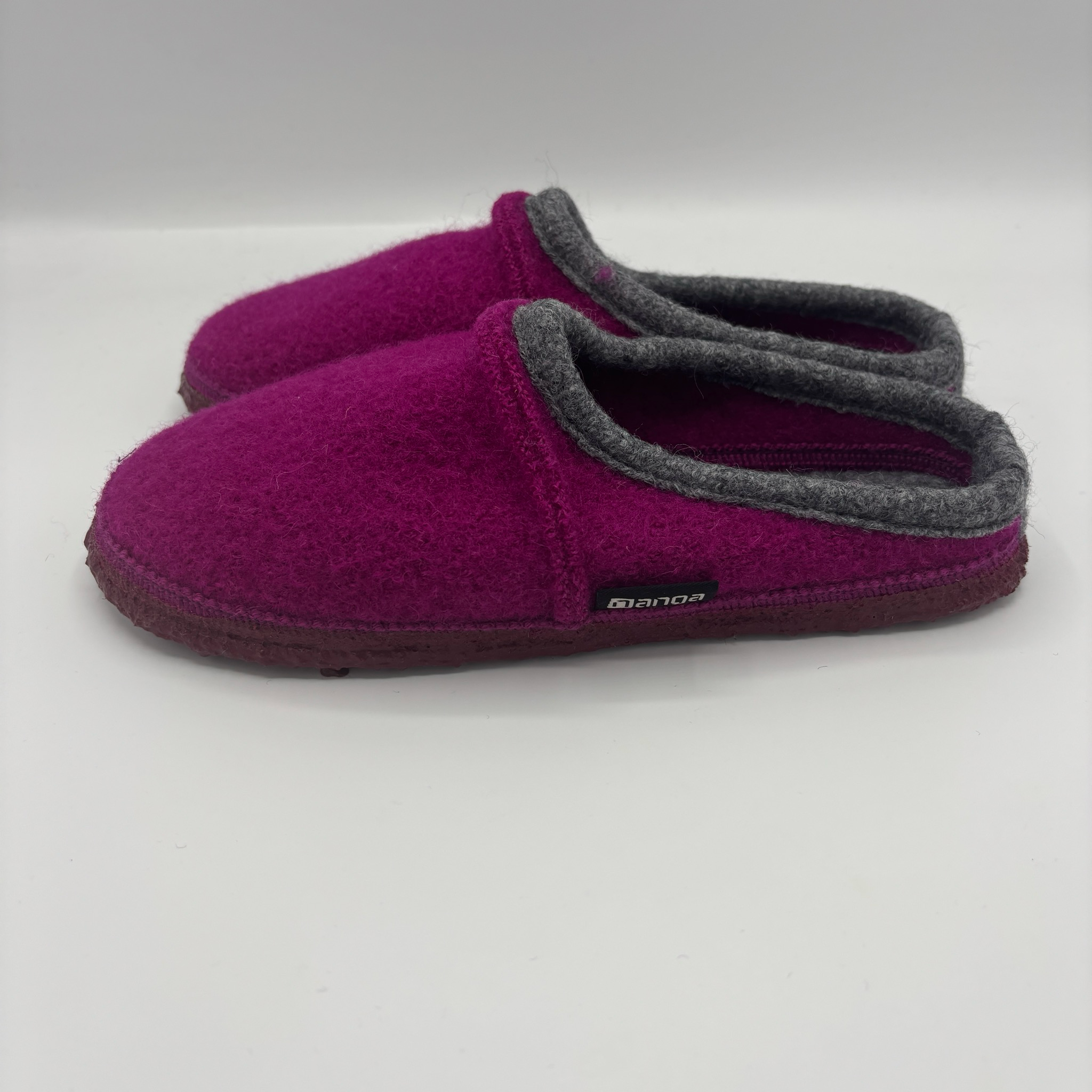 Nanga Gipfel Damen Hausschuh Wollfilz Beere – Latexsohle