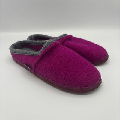 Nanga Gipfel Damen Hausschuh Wollfilz Beere – Latexsohle Nanga Gipfel Damen Hausschuh Wollfilz Beere – Latexsohle