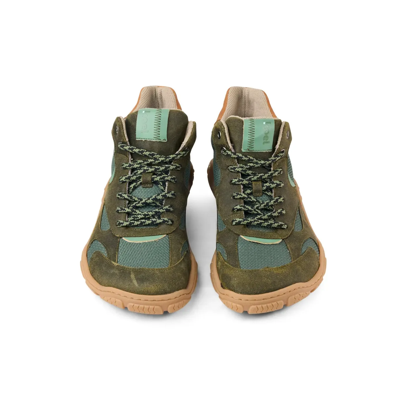 KOEL Ronald Barfußschuh Olive Vorderansicht – breite Zehenbox und flexible Outdoor-Sohle