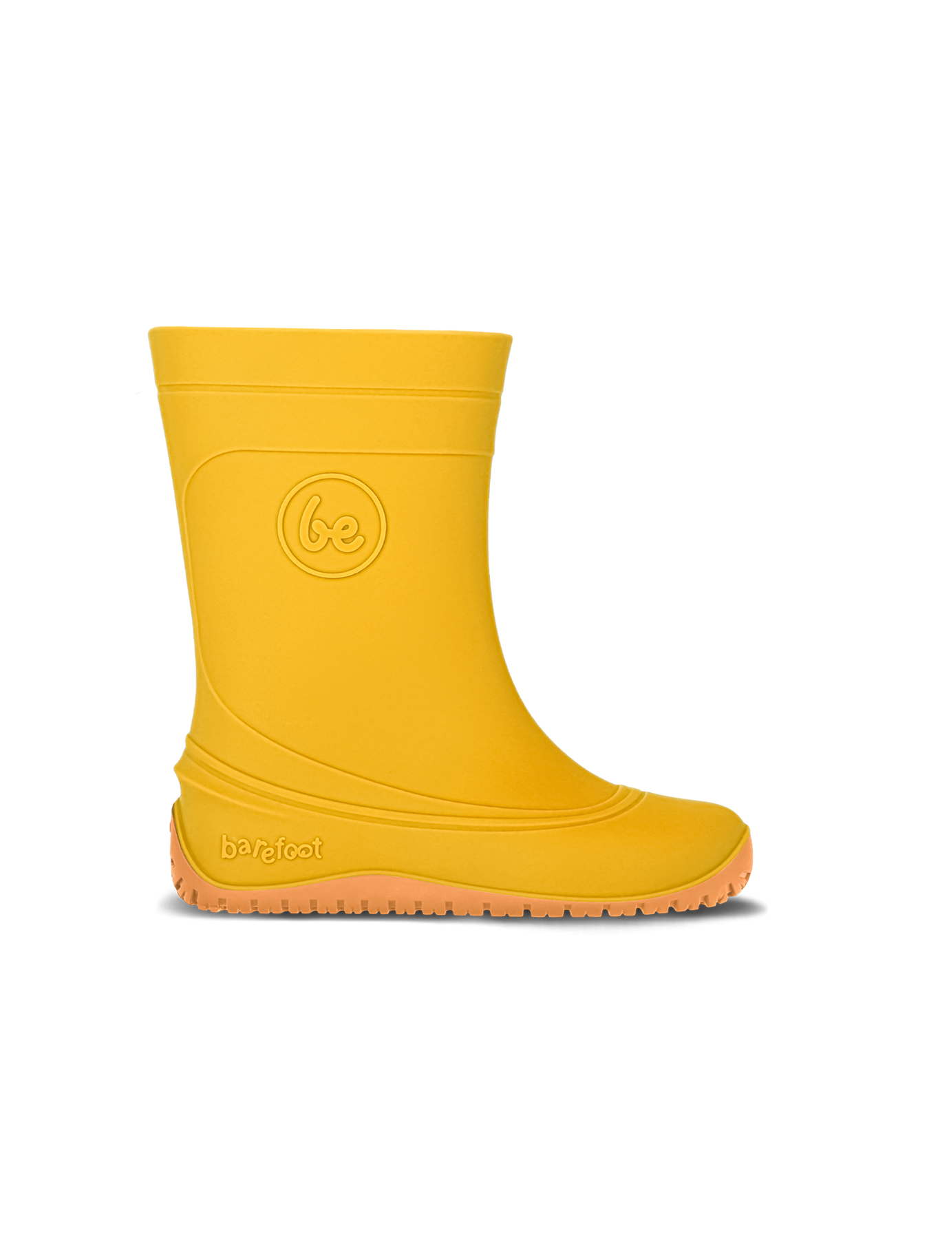 Be Lenka Pudds Barfuß-Gummistiefel Kinder Gelb – Paaransicht mit rutschfester Sohle