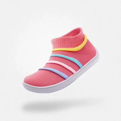 Saguaro Agile II Kinder Sockenschuhe Barfuß – Watermelon Pink Saguaro Agile II Watermelon Pink Hausschuhe Kinder für Kita Schule Zuhause und breite Füße