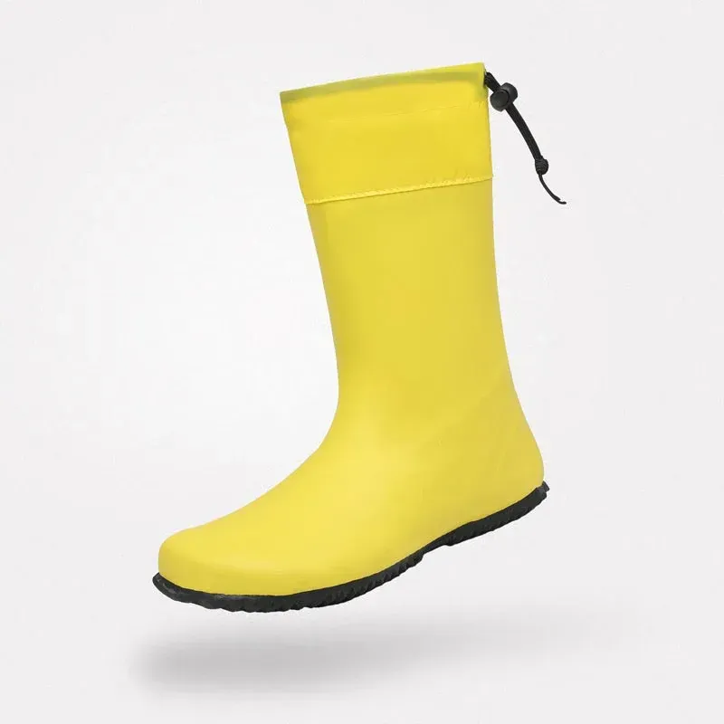 Saguaro Brisk I Kids Yellow flexibler Kinder Barfuß Gummistiefel schräg von vorne