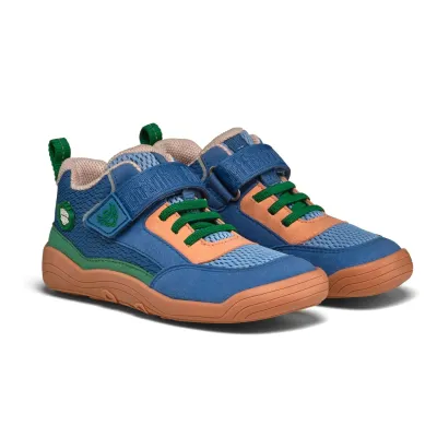 Affenzahn Cheerly Paradiesvogel Kinder Barfußschuhe Affenzahn Cheerly Paradiesvogel Barfußschuh Kinder blau grün Klettverschluss Vorderansicht