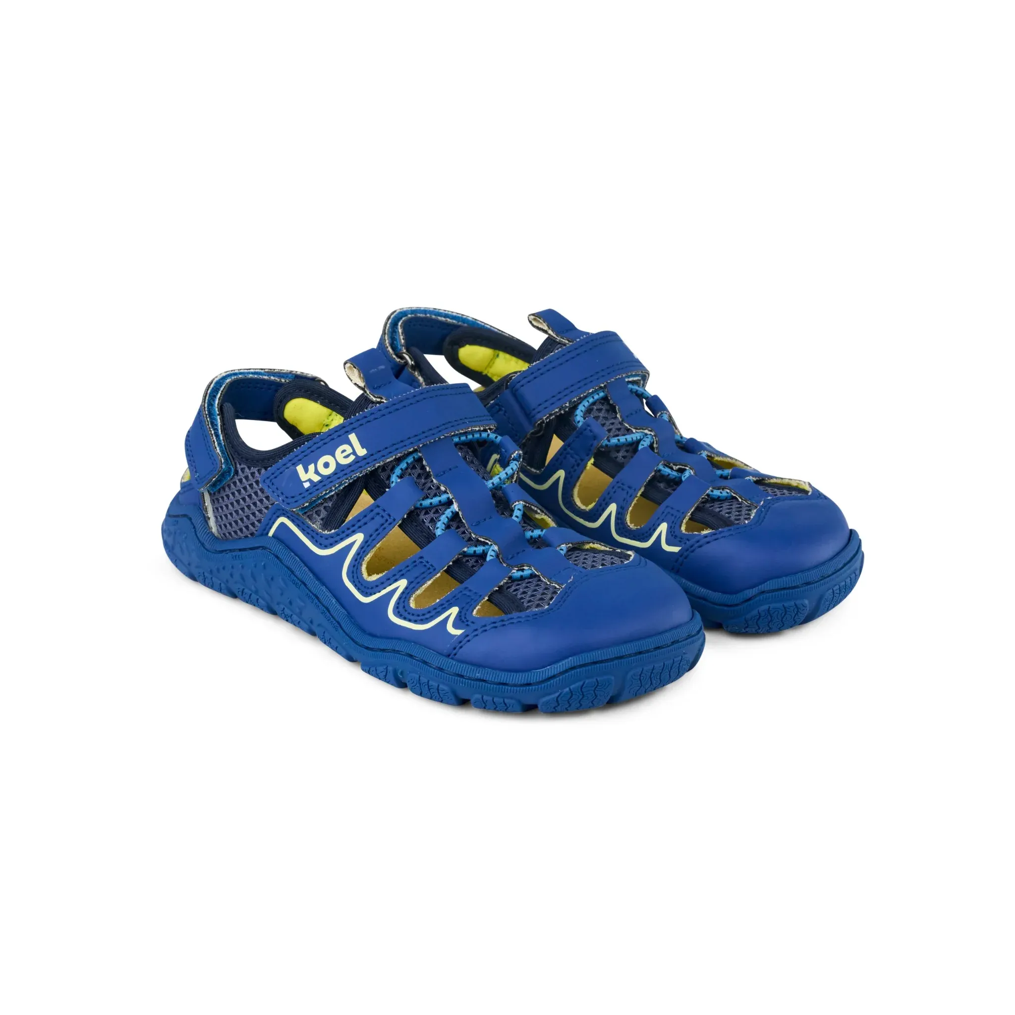 KOEL Remi Barfußsandale Seitenansicht royalblau Kinder flexible Sohle Trekking Sandale