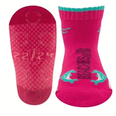 BEACHIES Kinder Strandsocke Delfin Pink – Wassersocken BEACHIES Kinder Wassersocke Delfin Pink mit flexibler Schutzsohle und Delfinmotiv
