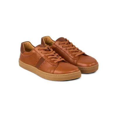 KOEL HELTON LEATHER Cognac | Barfuß Sneaker Herren Leder KOEL HELTON LEATHER Cognac Barfuß Sneaker Herren aus braunem Leder