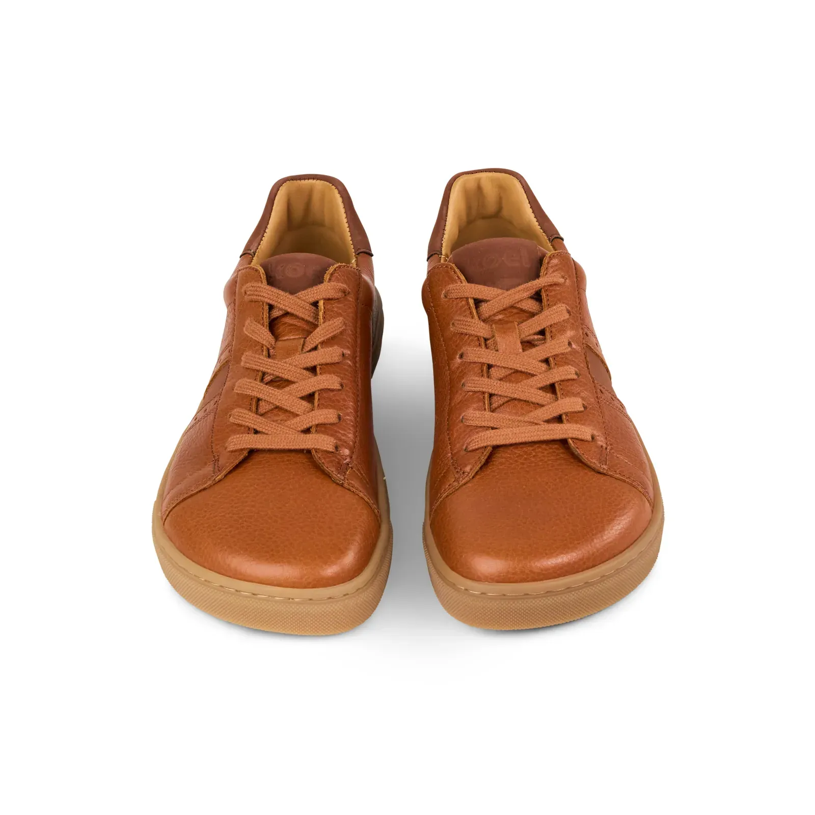 KOEL HELTON LEATHER Cognac Barfuß Sneaker Herren aus braunem Leder