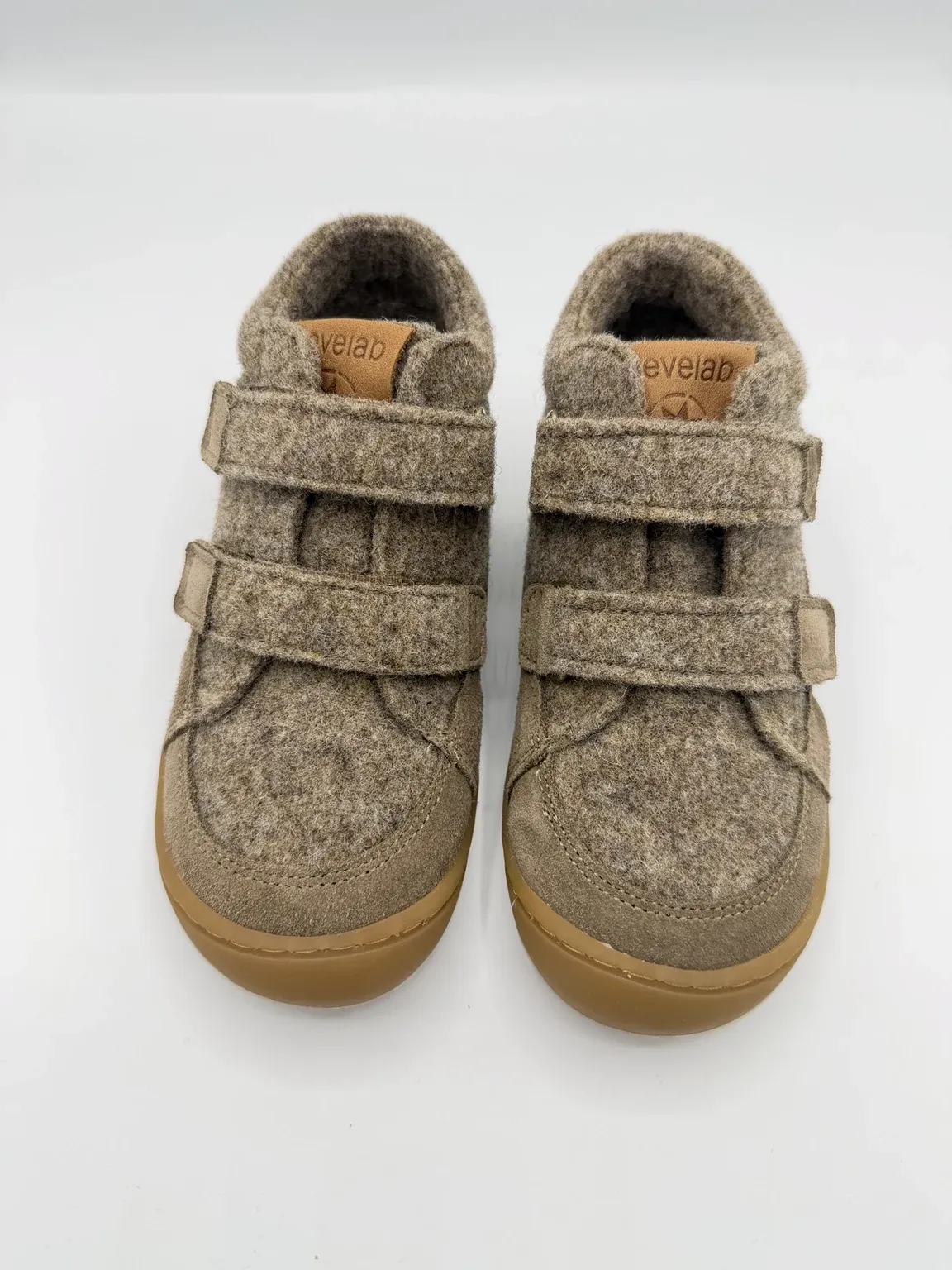 Develab Übergangsschuhe Kinder Beige Combi mit Klettverschluss für Kita Schule Alltag und kühle Tage