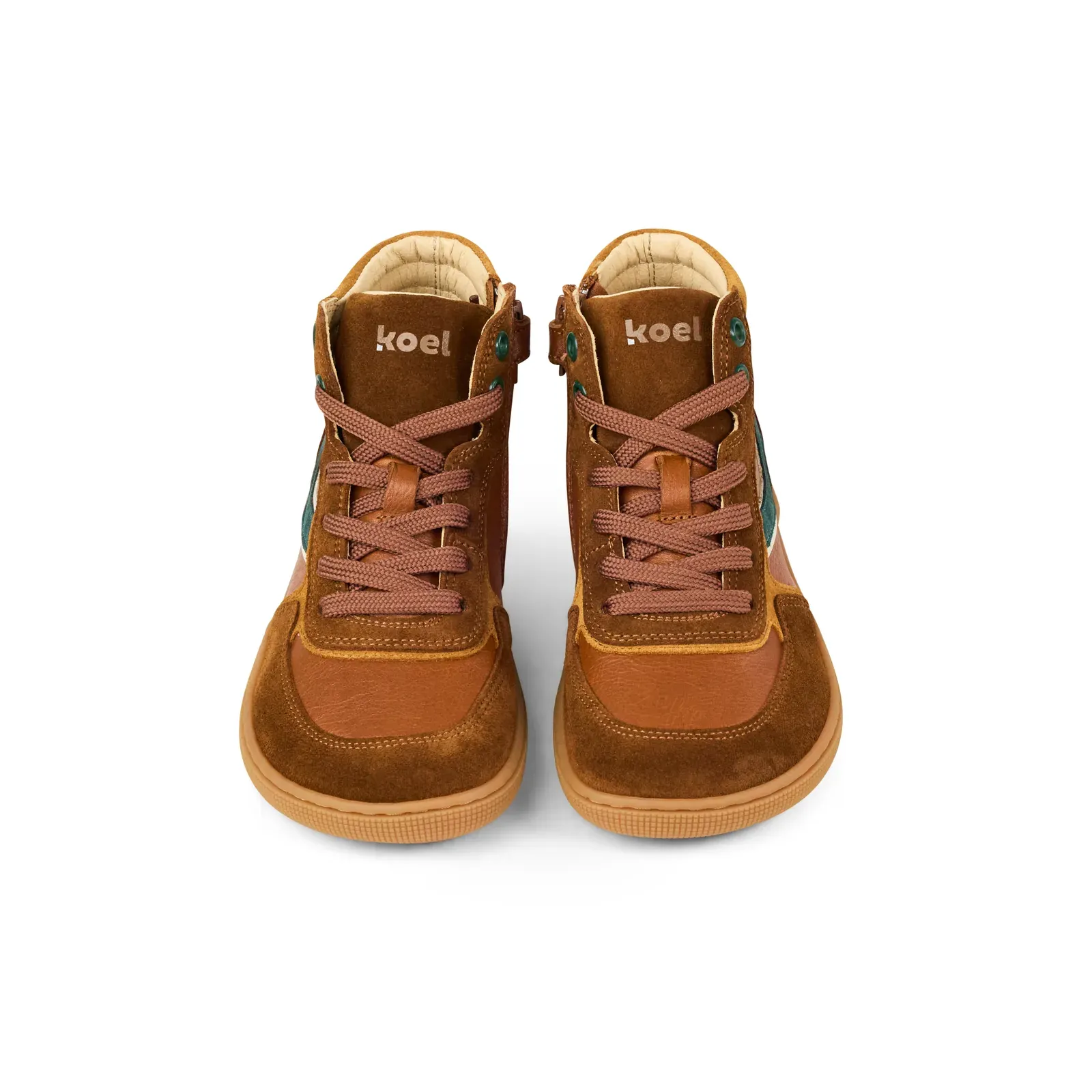KOEL Danish Cognac Barfuß Übergangsschuhe Kinder aus Leder und Veloursleder