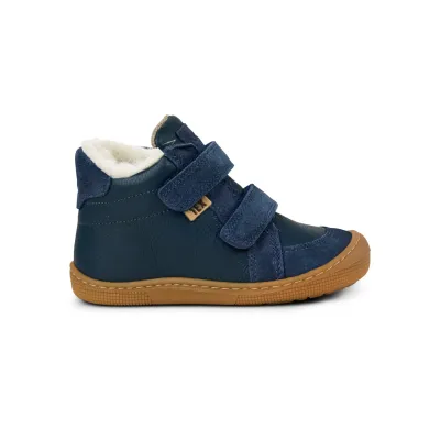 KOEL Dimo Nappa Blau | Warme Barfußschuhe Kinder KOEL Dimo Nappa Blau warme Barfußschuhe Kinder Winter mit Texmembran und Profilsohle