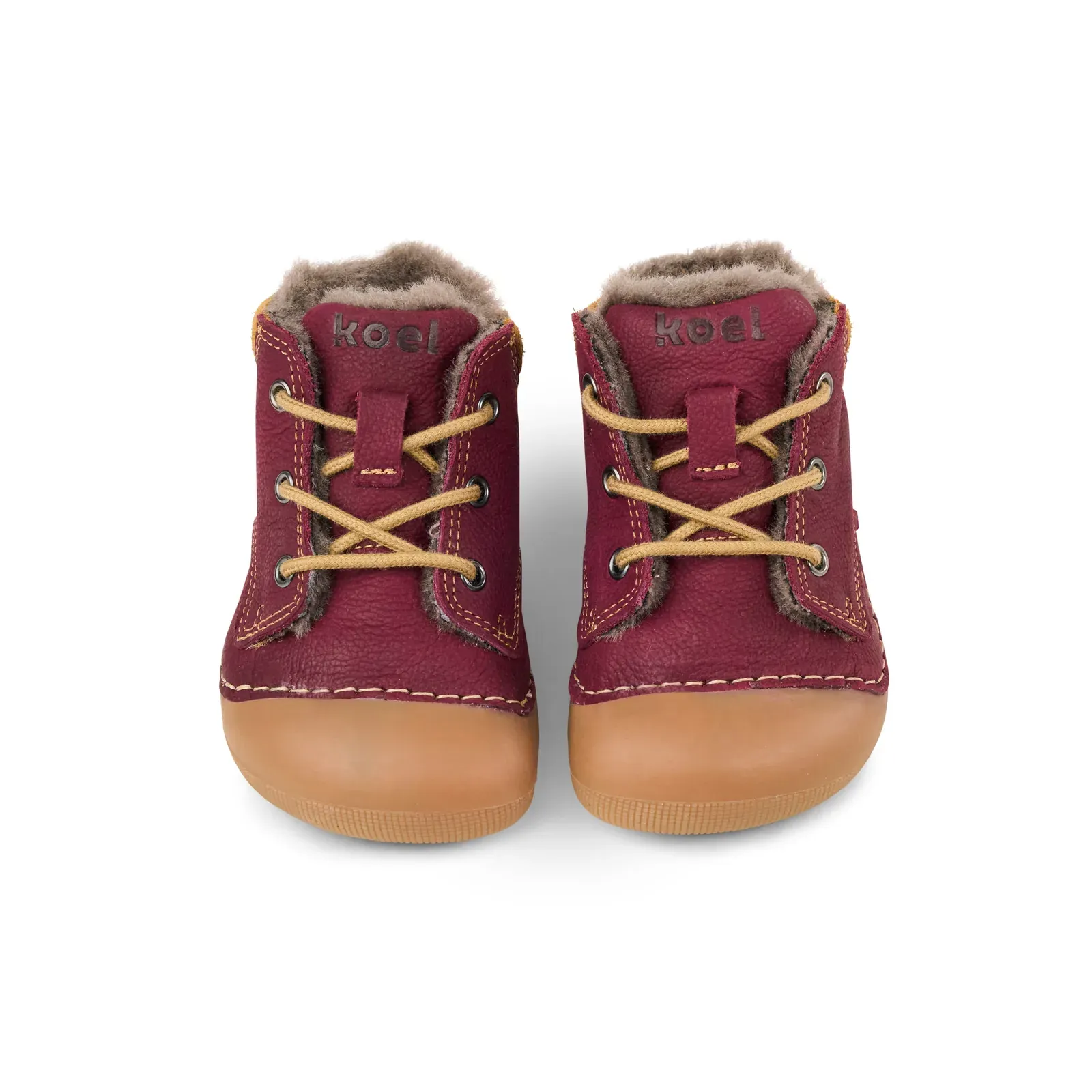 KOEL Ava Leather Wool Bordo | Barfuß Winterschuhe Kleinkinder