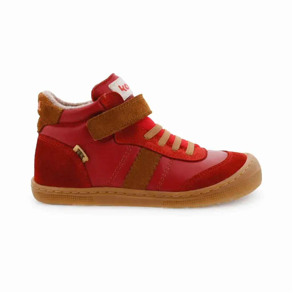 KOEL Daniel 3.0 Rot | Warme Barfußschuhe Kinder Herbstschuh und Übergangsschuh leicht gefüttert mit Merinofleece