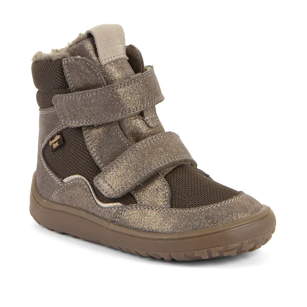 Froddo Winter TEX Bronze Winter Barfußschuhe Mädchen mit leichtem Glitzer
