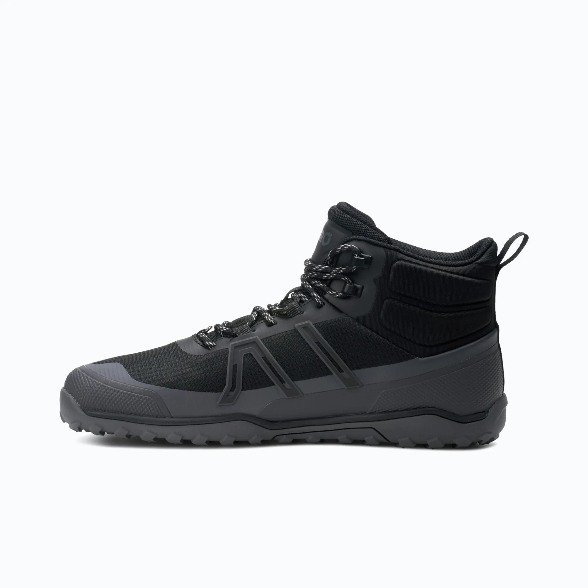 XERO Scrambler Trail MID WP Herren Schwarz – wasserdichte Barfuß-Wanderschuhe für Outdoor und Wandern