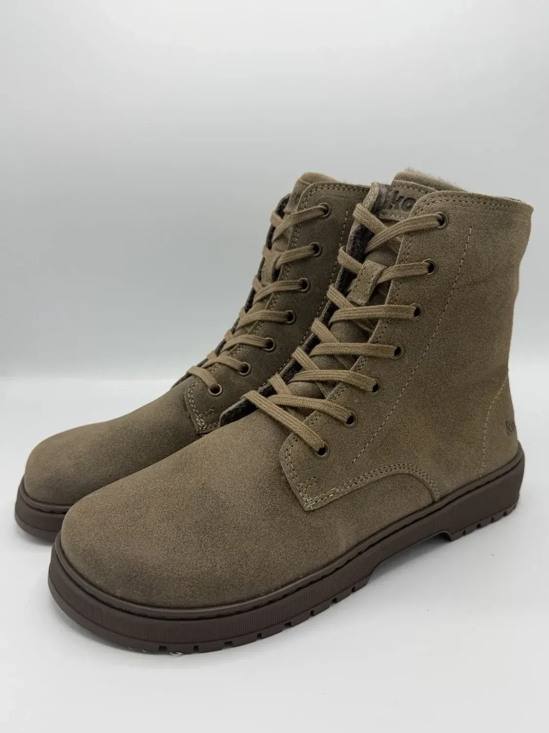 KOEL Galyon Wool Taupe – warme Barfuß-Winterstiefel für Damen