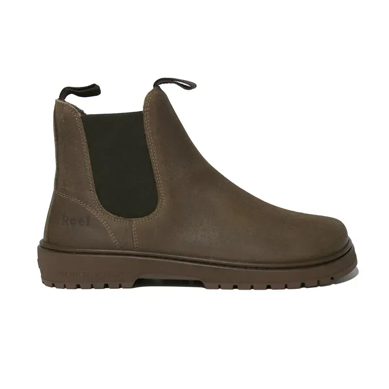 KOEL Gavien Suede Felt Braun – gefütterte Barfuß-Chelsea-Boots für Damen