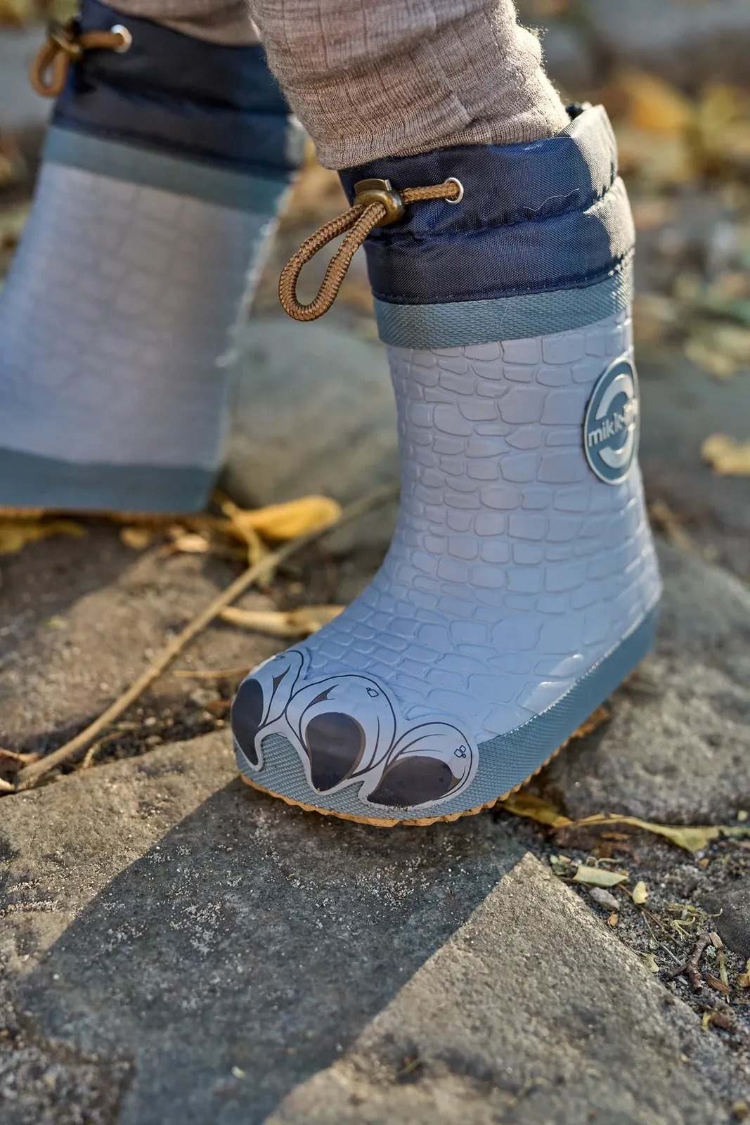Mikk-line Winter Dino – gefütterte Barfuß-Gummistiefel, Paar
