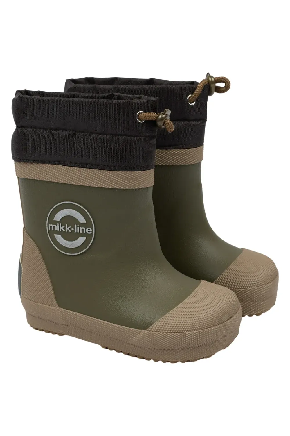 Mikk-line Winter Mix Dusty Olive – gefütterte Barfuß-Gummistiefel, Paar