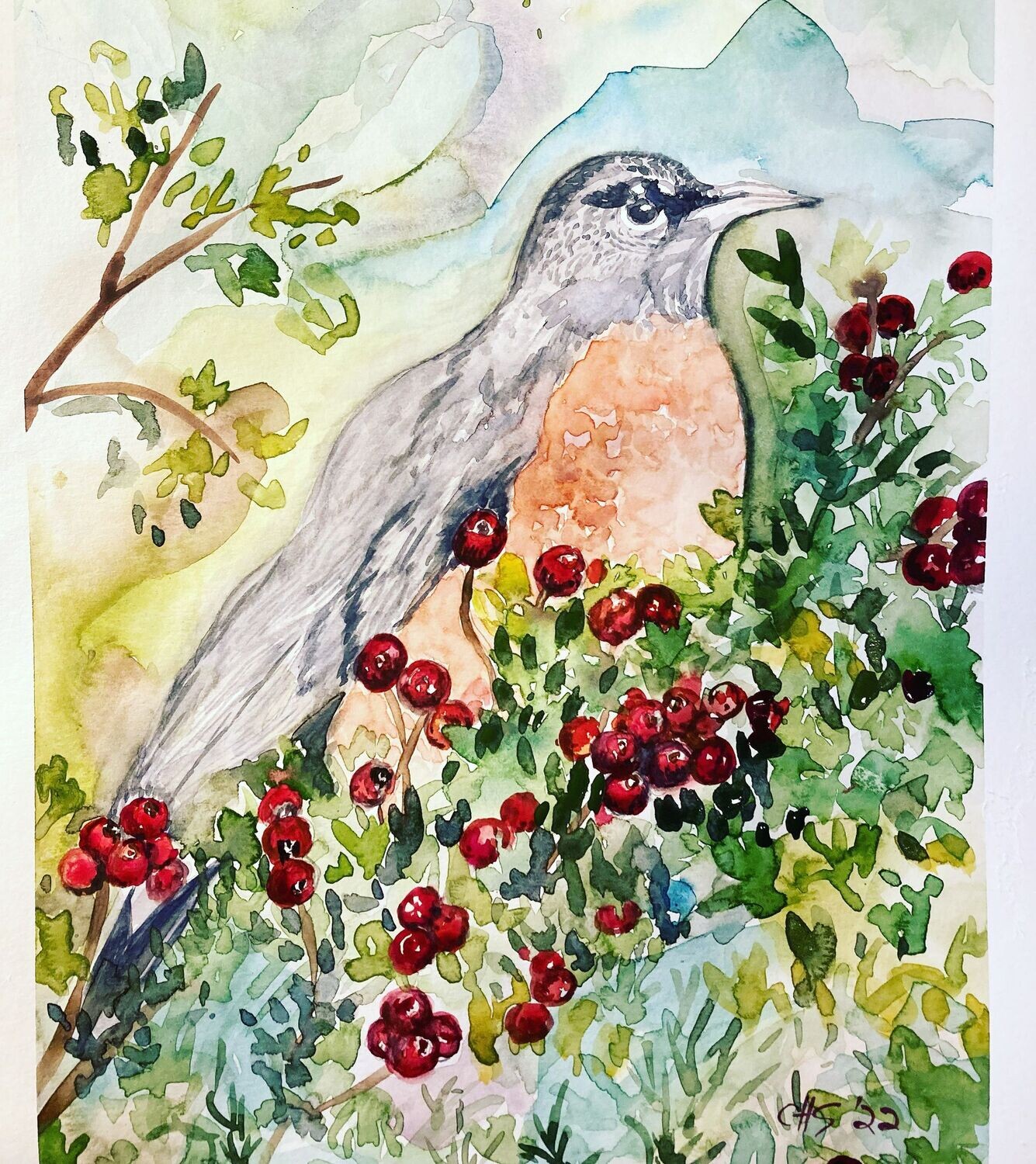“Whimsical Robin”  Print 8 x 10