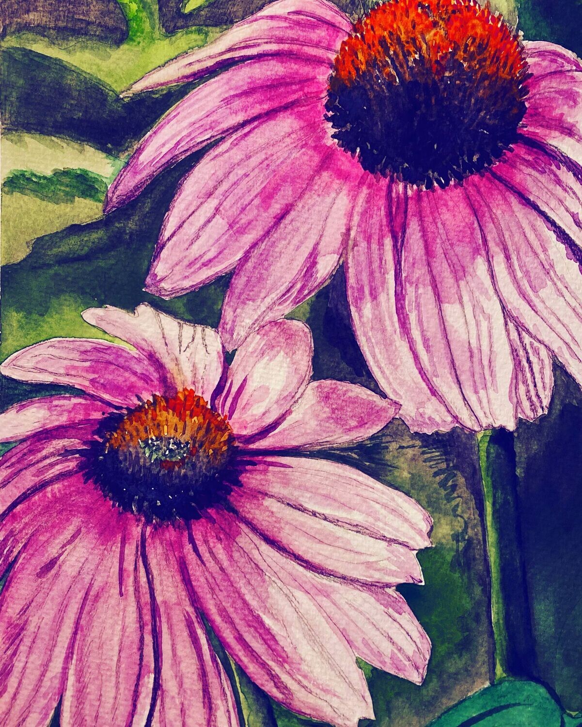 “Purple Coneflowers” Print, 8 x 10