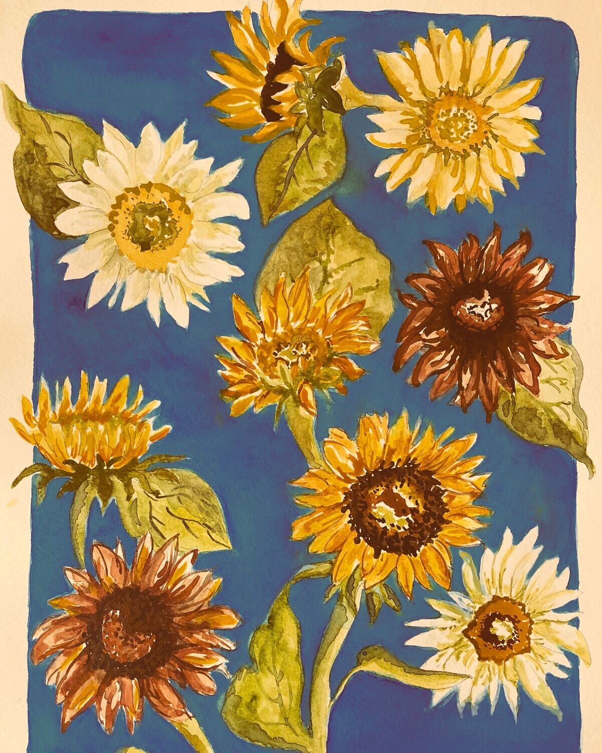 “Whimsical Sunflowers” Print, 8 x 10