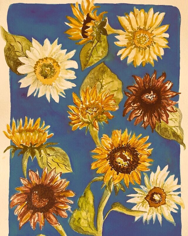 “Whimsical Sunflowers” Print, 8 x 10