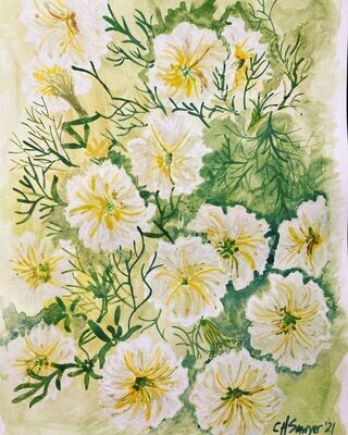 “Yellow Petunias” Print, 8 x 10