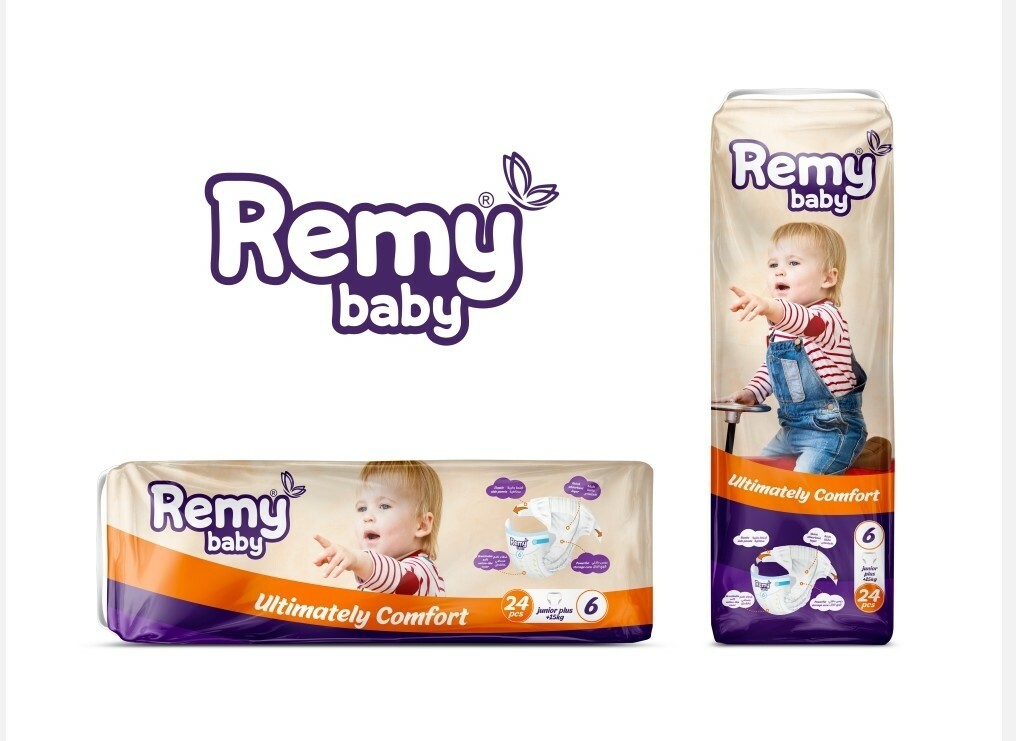 حفاظات ريمي بيبي رقم 6الباله 5كيس الكيس 24حفاضه 120حفاضه الباله الوزن من 15 كيلو الى20كيلو