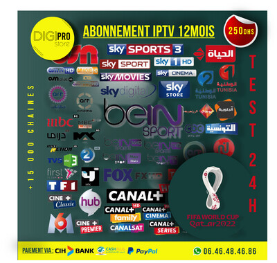 ABONNEMENT IPTV 12 MOIS