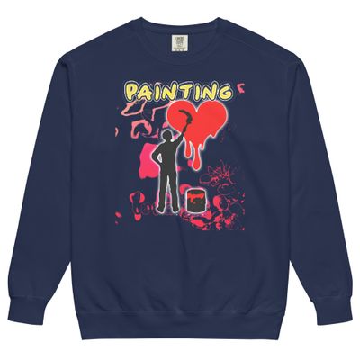 Painting Love Unisex garment-dyed sweatshirt