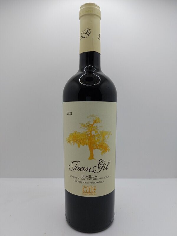 Botella de vino Juan Gil  etiqueta amarilla 750 ml