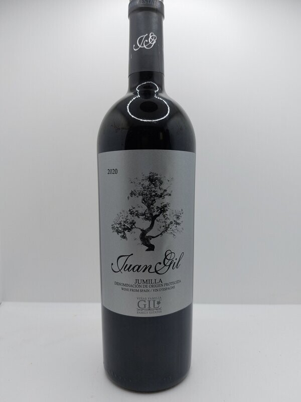 Botella de vino Juan Gil  etiqueta plata 750 ml