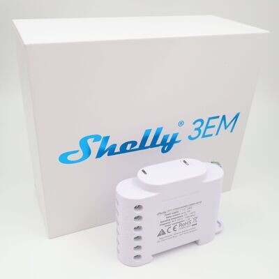 Shelly 3EM - 3x120A WiFi-kulutusmittari kontaktoriohjauksella DIN-kiskoon