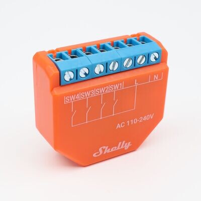Shelly Plus i4 - 4-kanavainen AC-sisääntulo painikkeeseen / rasiaan