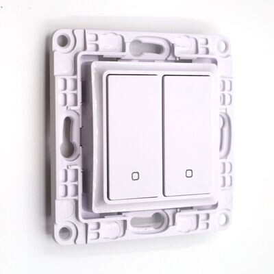 Shelly Wall Switch 2 - Kaksipainikkeinen seinäkytkin ja pidike Shelly 2.5 / Plus-tuotteet / 1L / Dimmer 2