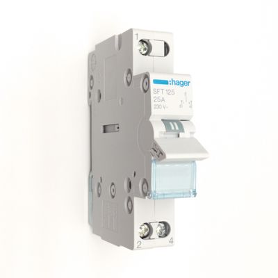 Hager 1-0-2 -vaihtokytkin (230VAC / 25A) DIN-kiskoon