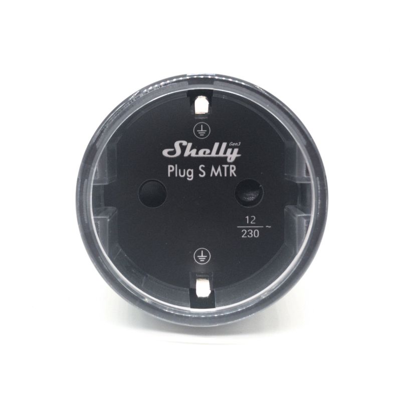 Shelly Plug S MTR Gen3 - musta 2500W energiaa mittaava ohjelmoitava WiFi-älypistorasia